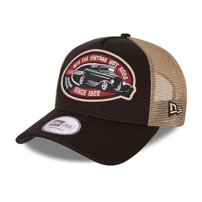 New Era Hot Rod A-Frame Trucker Lippis Mustat - New Era Lippikset Myynti FI-745890